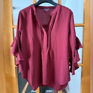 Vince Camuto Wine Ruffle Sleeve Tunic